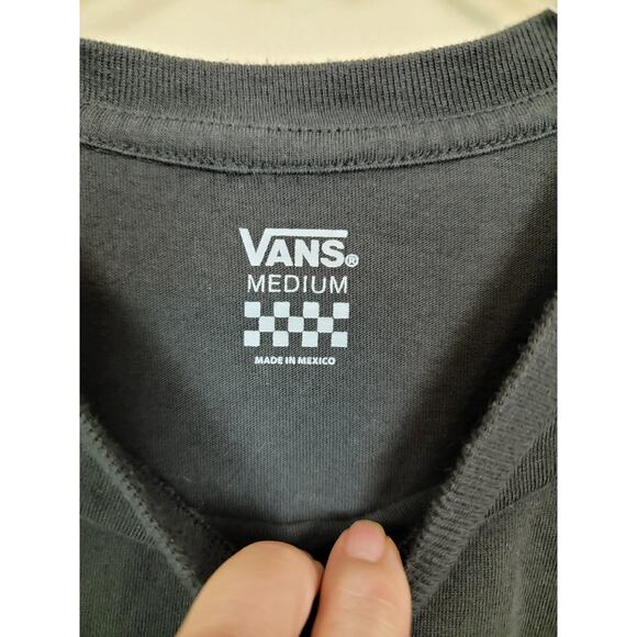 Vans Long Sleeve T-shirt Size Medium Crew Neck Checkered Print - Picture 3 of 6